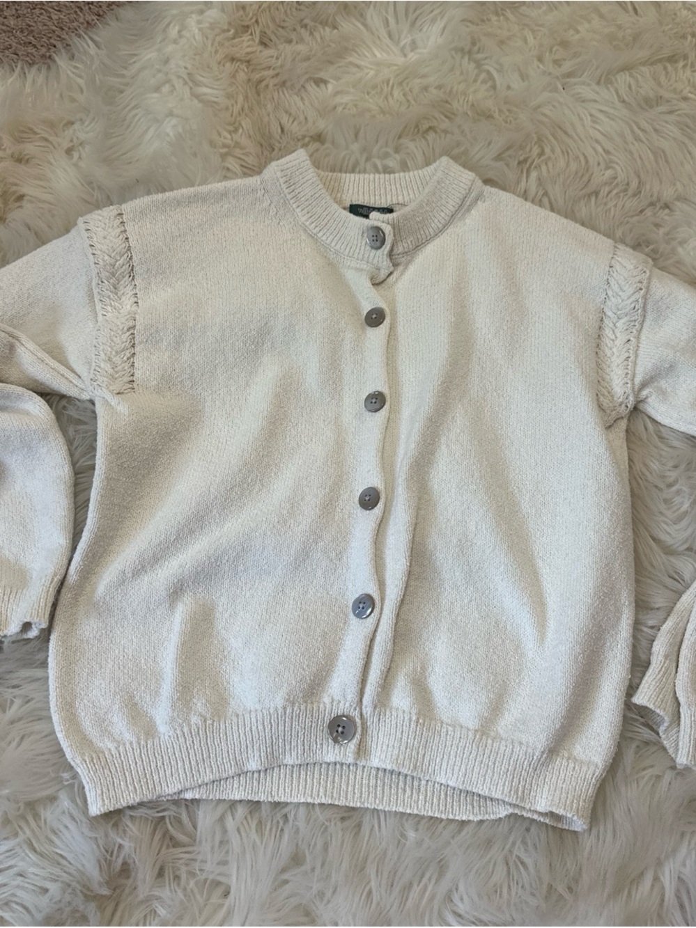 wild fable Cream Button-Up Knit Cardigan
